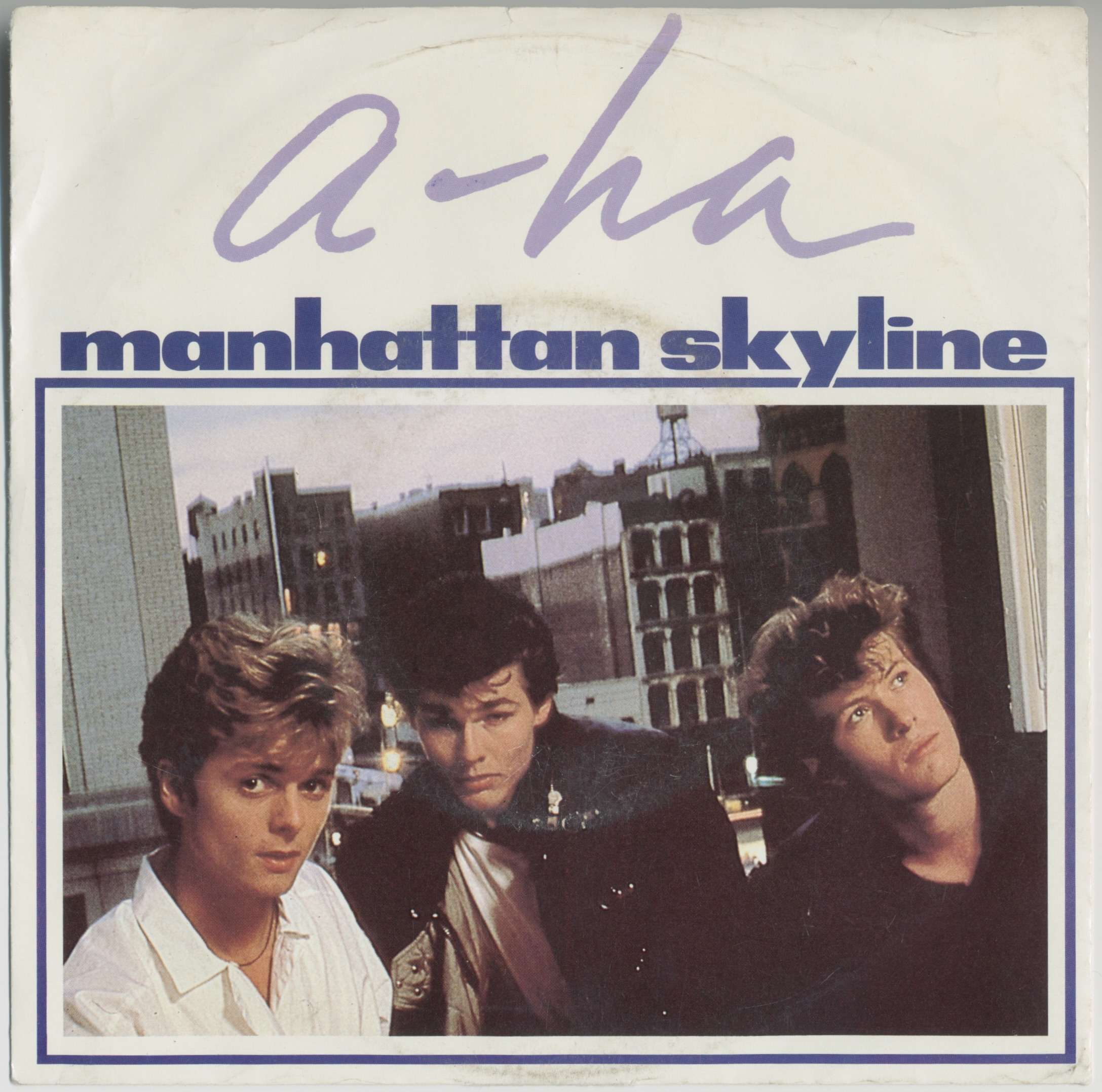 A-ha Manhattan Skyline 7-inch vinyl single cover 1987.